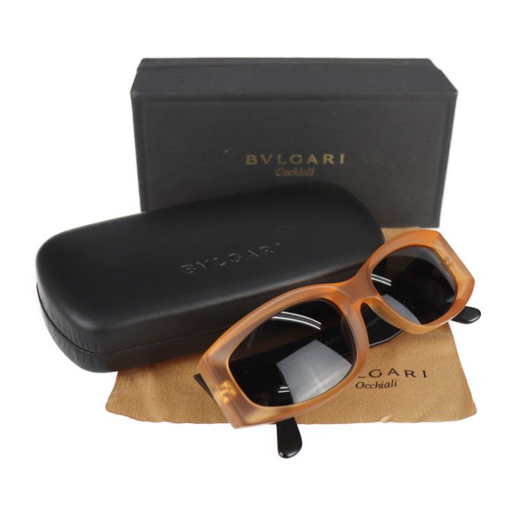 美品✨ BVLGARI ブルガリ・ブルガリ ゴールドロゴ べっ甲調 サングラス BVLGARI イコー質店 ブルガリ サングラス ストーン入りフラワー