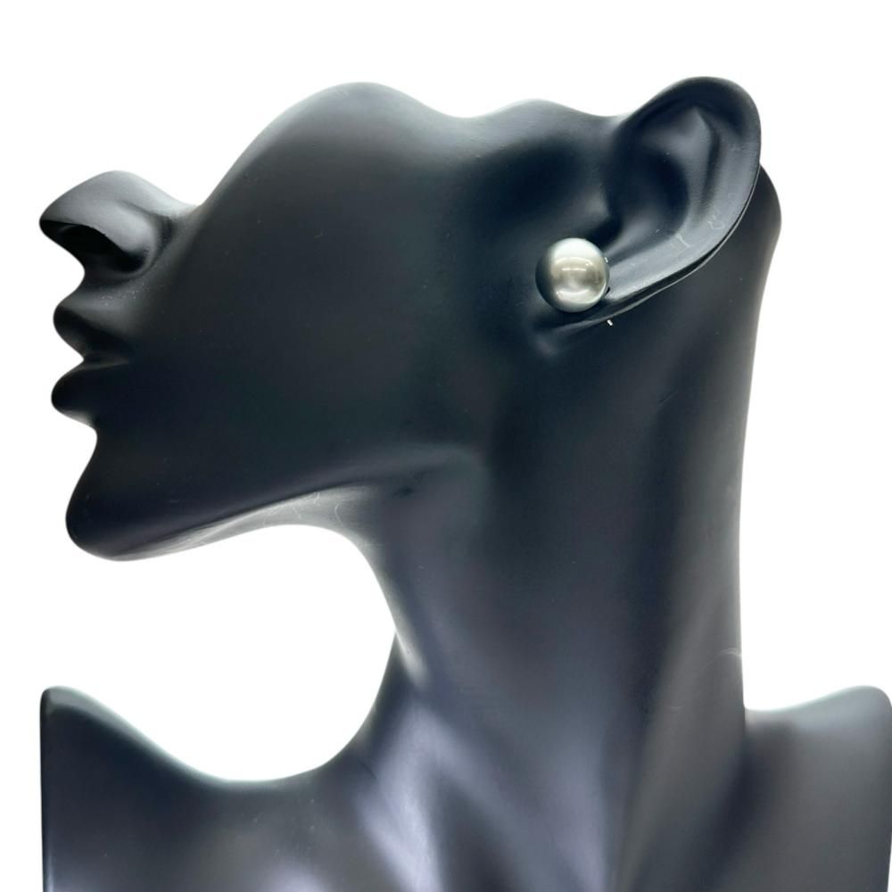 黒蝶真珠12.4mm ピアス Pt900プラチナ 5.7g レディース 【中古