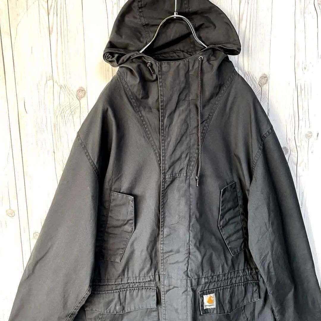 Carhartt ダークグレー フード付きジャケット carhartt カーハート フード付ジップアップジャケット メンズXL