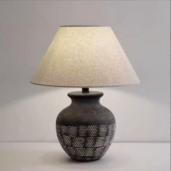 風景画陶器スタンド アンティークテーブルランプスタンドベース ヴィンテージ 風景画陶器スタンド アンティークテーブルランプスタンドベース