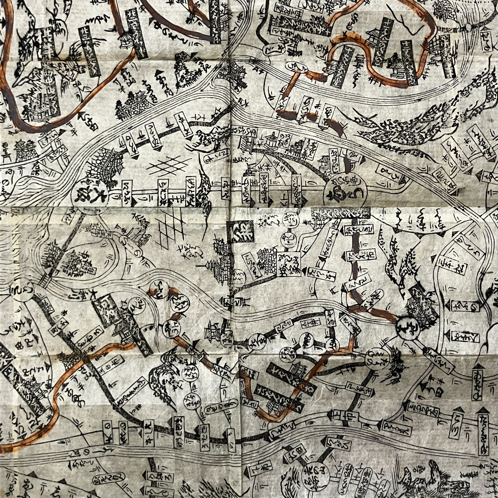  畿内地図 題不明 絵図屋庄八板 文政6年 江戸時代 木版 和本 古書 古文書 浮世絵 版本 江戸文化 資料 古地図 eeS 30 ynm 2 地図 旅行ガイド 本