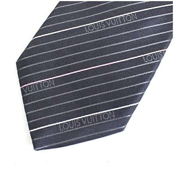 ルイヴィトン シルク ネクタイ クラヴァット M79408 ストライプ 中古