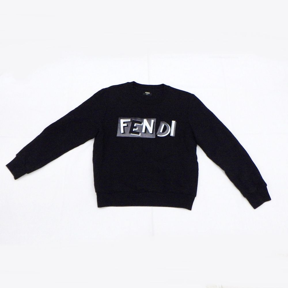 FENDI ブラック トレーナー Lサイズ FENDI (フェンディ) ギンガムチェックFF クルーネック