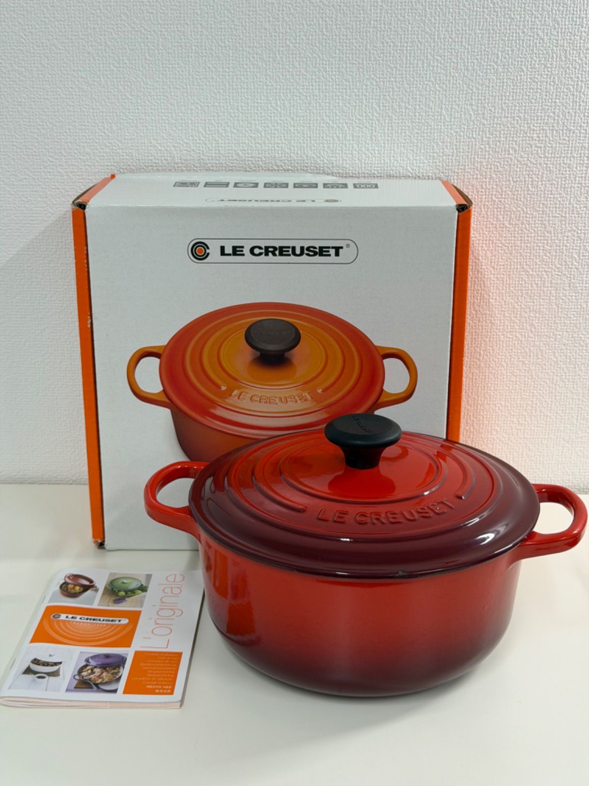 M LE CREUSET ル クルーゼ シグニチャー ココット ロンド 両手鍋 20cm チェリーレッド IH 直火 オーブン 食器洗い機 対応