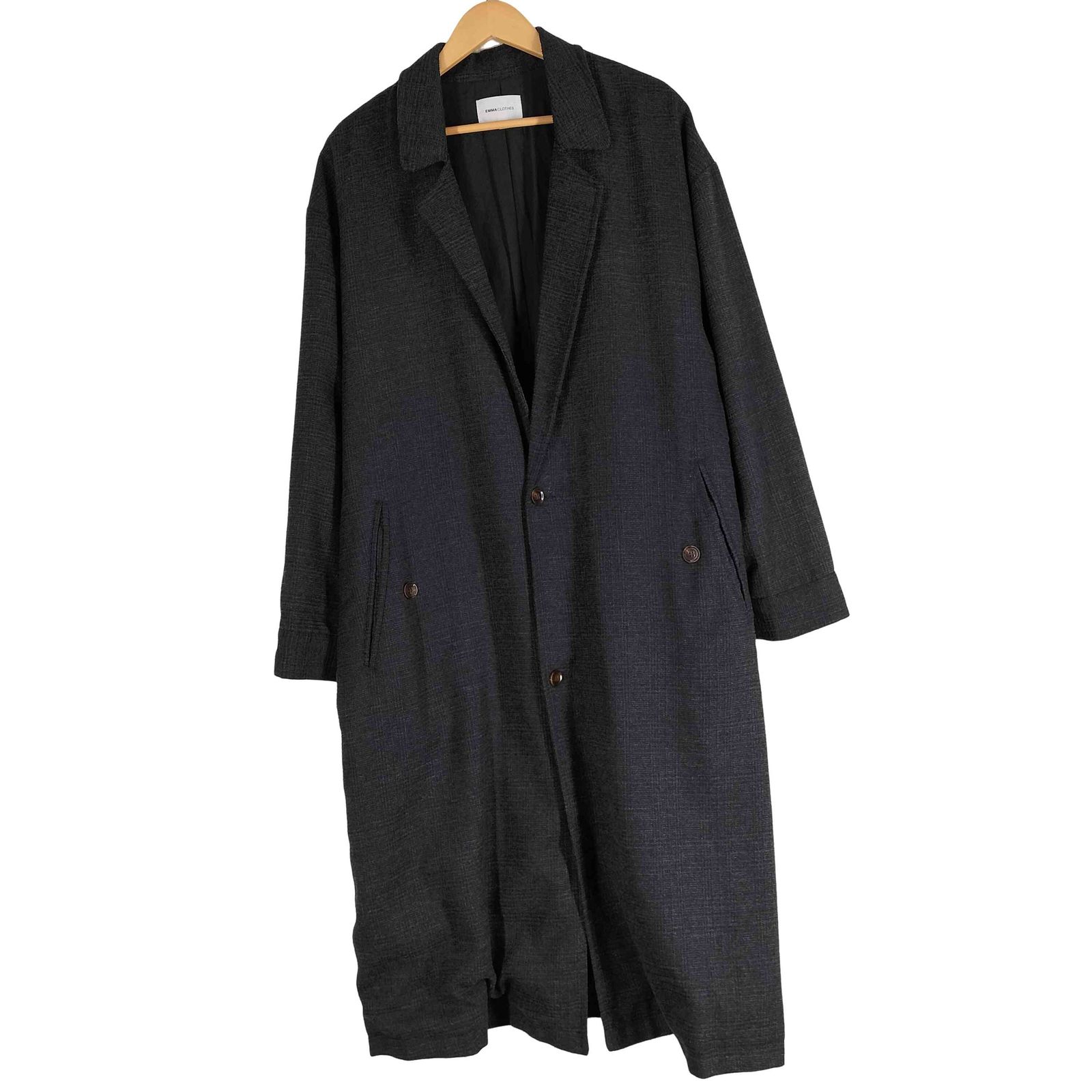 エマクローズ EMMA CLOTHES レーヨン混ビッグシルエットチェスターコート メンズ JPN：L 