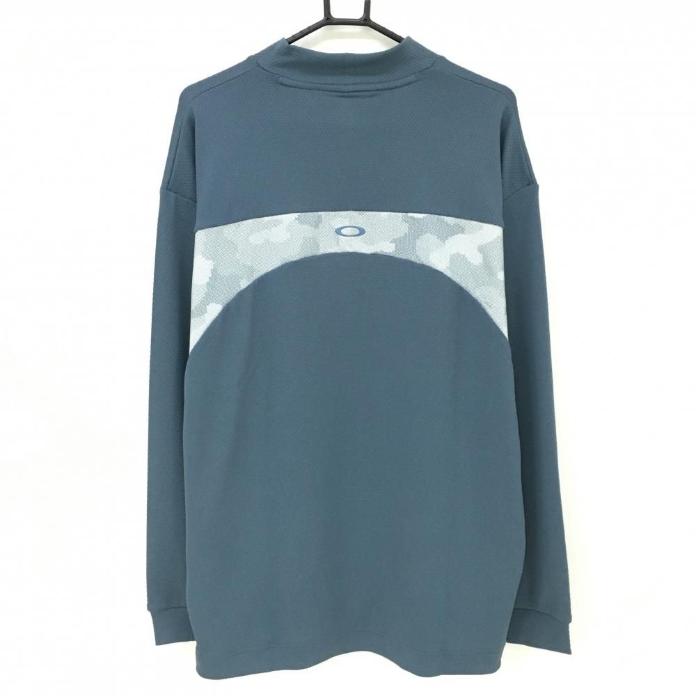 超美品】オークリー 長袖ハイネックシャツ グレー×白 一部迷彩