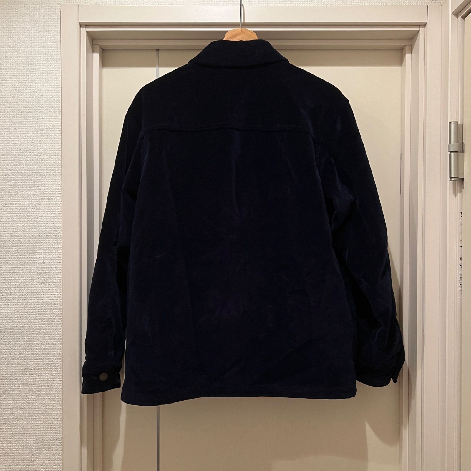 Supreme】【美品】 Velvet Chore Coat Navy S - メルカリ