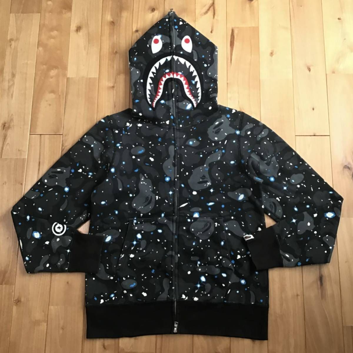 ★蓄光★ Space camo シャーク パーカー Sサイズ shark full zip hoodie a bathing ape BAPE STA  エイプ ベイプ galaxy 迷彩