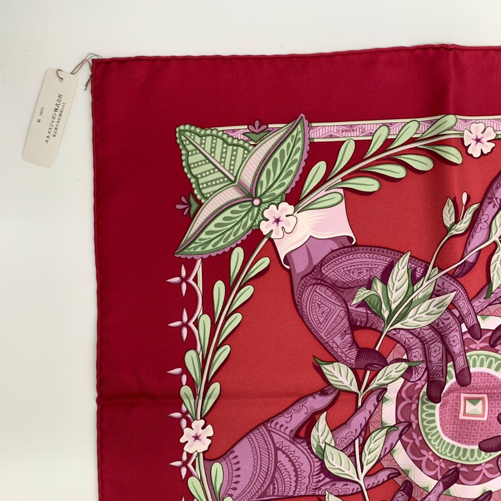 美品●エルメス シルクスカーフ カレ90 ORCHIDEES 蘭の花 美品○エルメス シルクスカーフ カレ90 ORCHIDEES 蘭の花