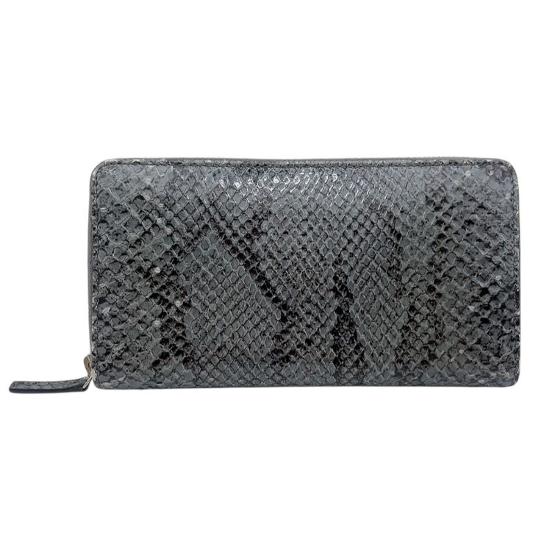 グッチ GUCCI ラウンドファスナー 長財布 353227 グレー シルバー金具 パイソン ユニセックス 長財布