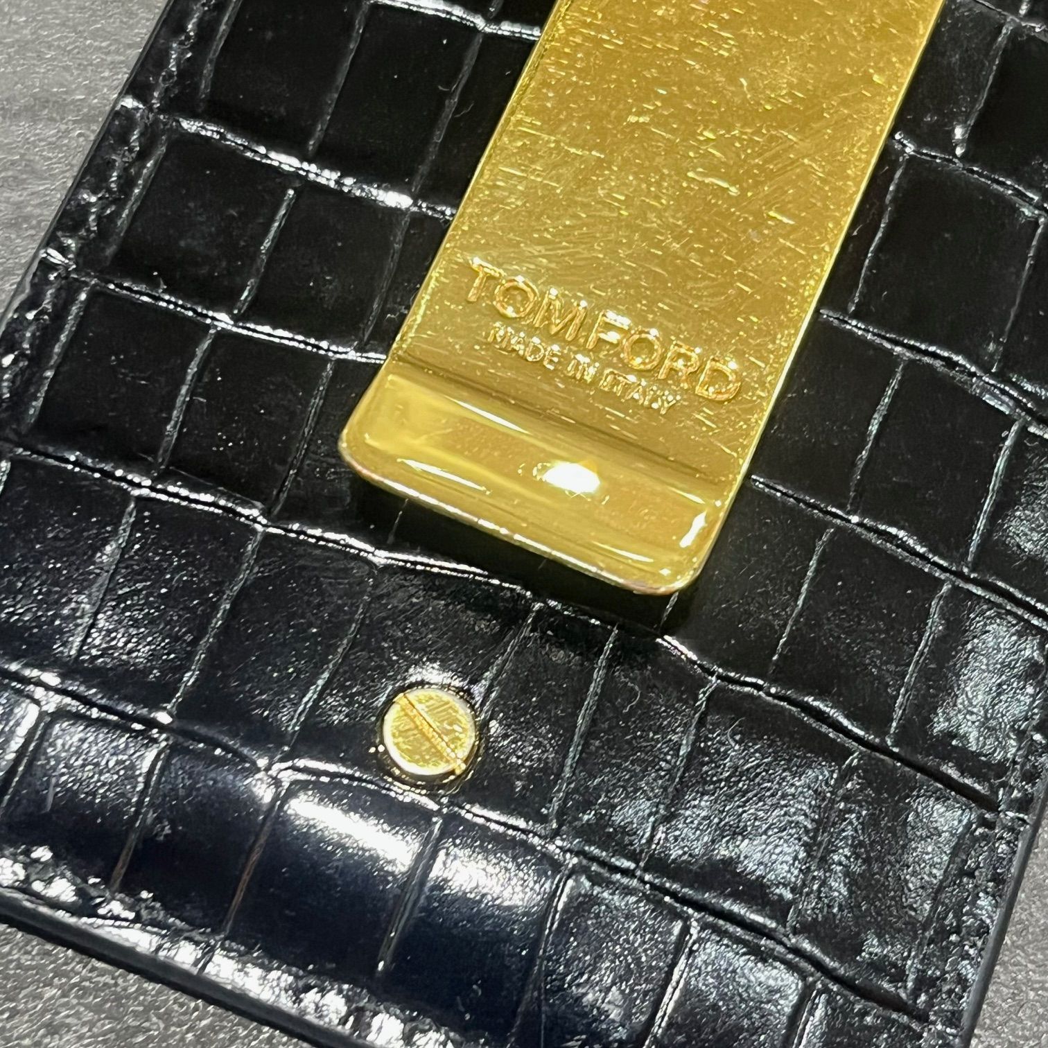 新品未使用品 TOM FORD マネークリップ付きカードケース クロコ型押し TOM FORD クロコ型押し マネークリップ カードケース トム