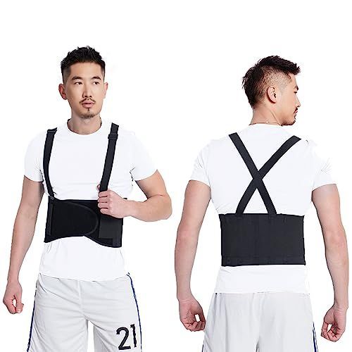 3XL UPPEN 産業作業用バックブレース | 取り外し可能なサスペンダーストラップで重量物の持ち上げを安全に - 建設、引っ越し、倉庫作業の男性と女性向けの腰痛保護ベルト (3XL)