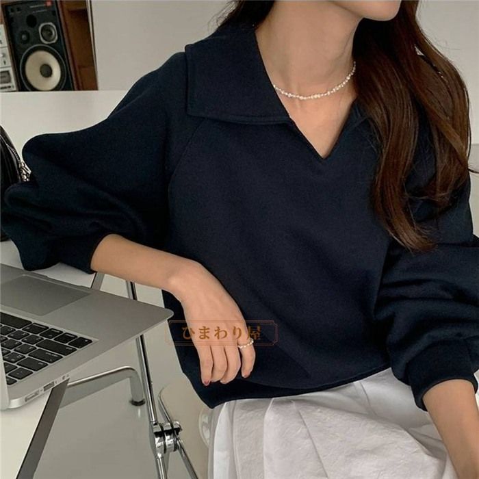 カットソー Tシャツ レディース トレーナー スウェット ハーフジップ トップス フーディ プルオーバー 無地  ゆったり カットソー Tシャツ レディース トレーナー スウェット ハーフ