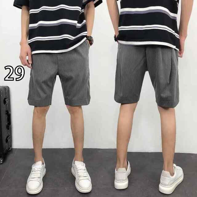 [29]メンズ  服  シンプル ファッション オシャレ 大人 かっこいい 大きいサイズ ストリート 紳士服 五分丈 パンツ 夏 薄手 カジュアル ビーチ 通気性 縦縞