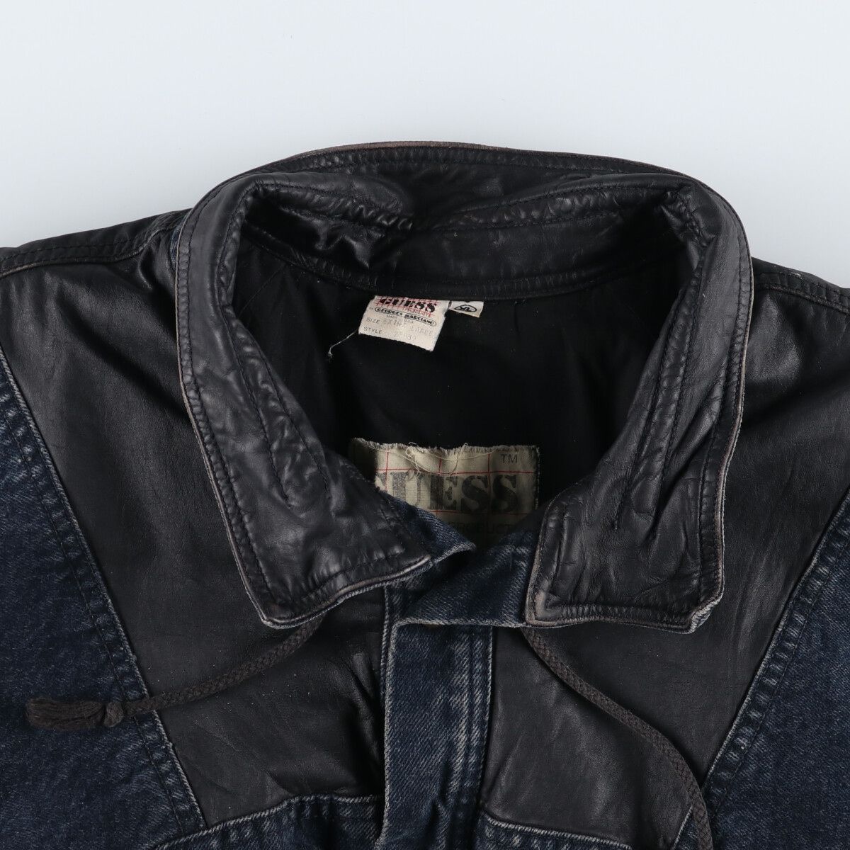 古着 80年代 ゲス Guess BY GEORGES MARCIANO レザー切替 デニム