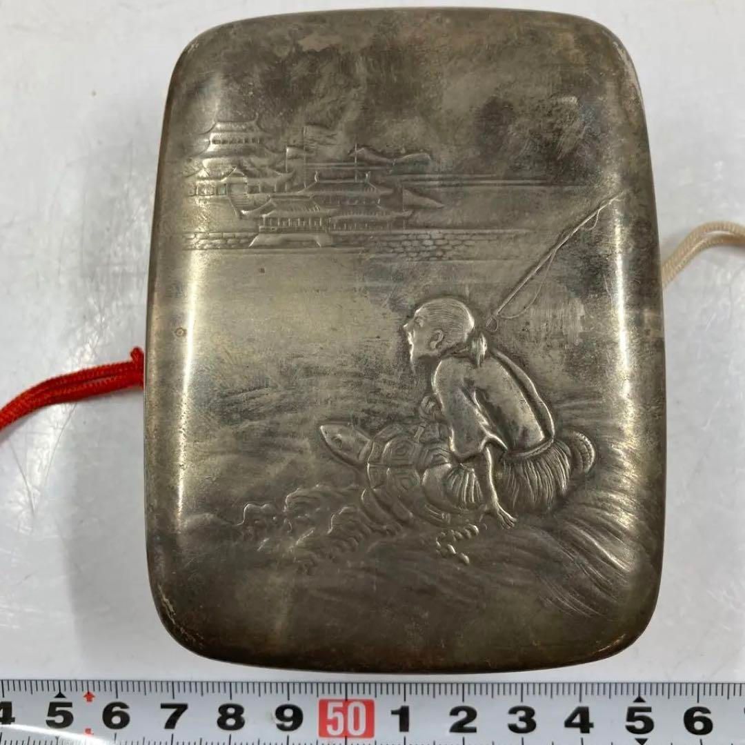 銀製人物画 ボンボニエール トコウニ重188g 幅10㎝東ま5-1123