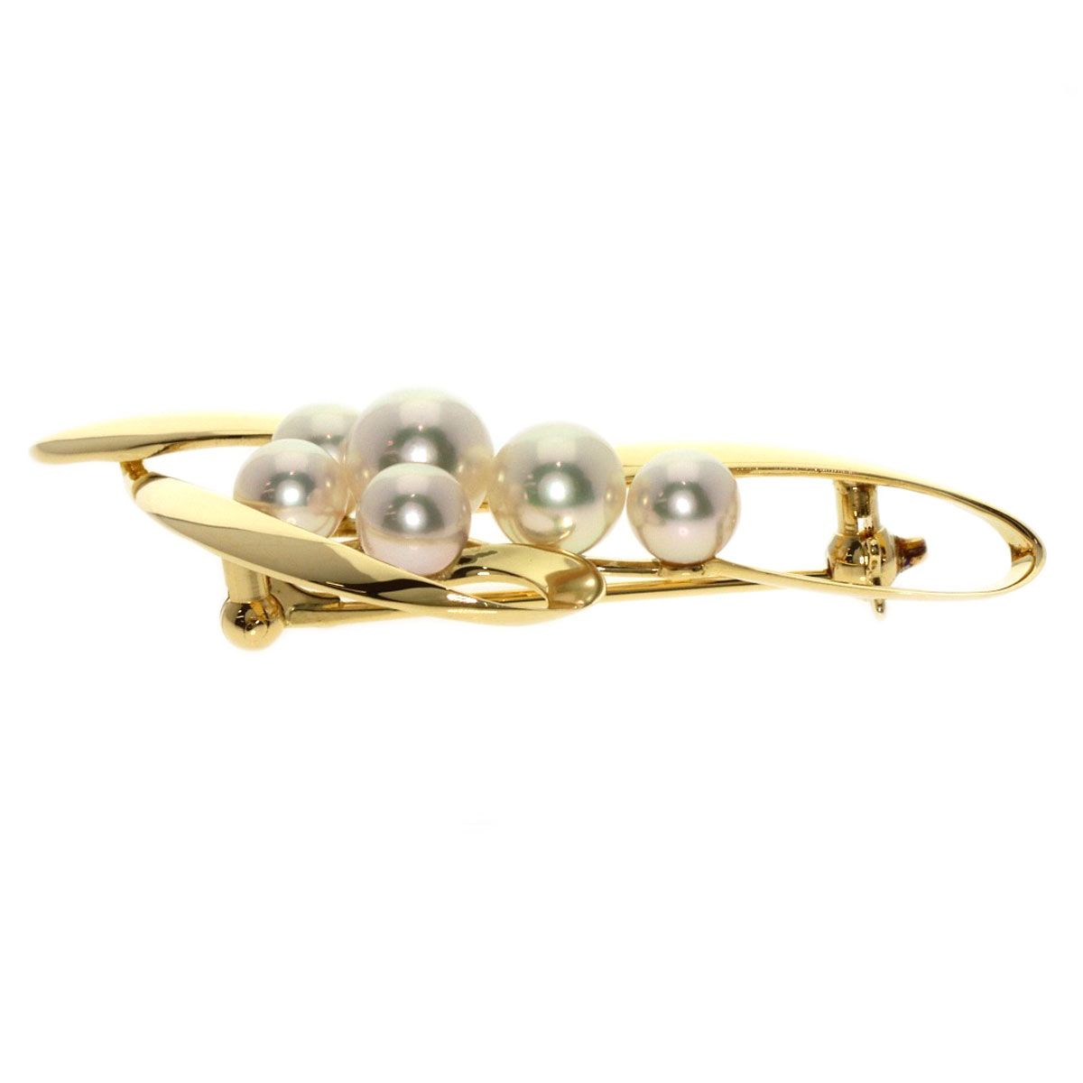 MIKIMOTO ミキモト アコヤパール 真珠 ブローチ K18YG