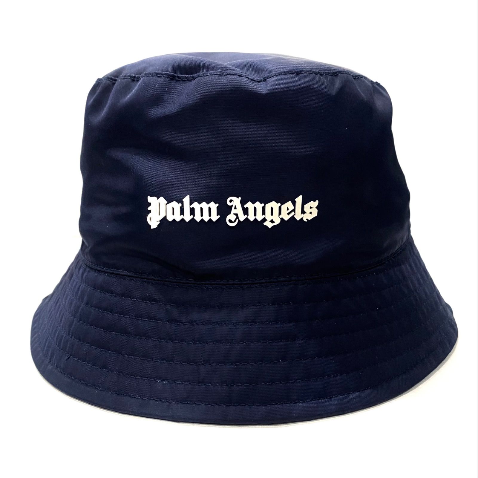 Palm Angels パームエンジェルス クラシック ロゴ バケットハット ネイビー ナイロン