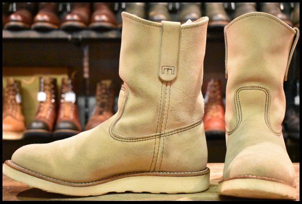 7.5E 10年 レッドウィング 8168 スエード ペコス ホーソーン アビレーン ラフアウト ベージュ ブーツ redwing pecos HOPESMORE FI309