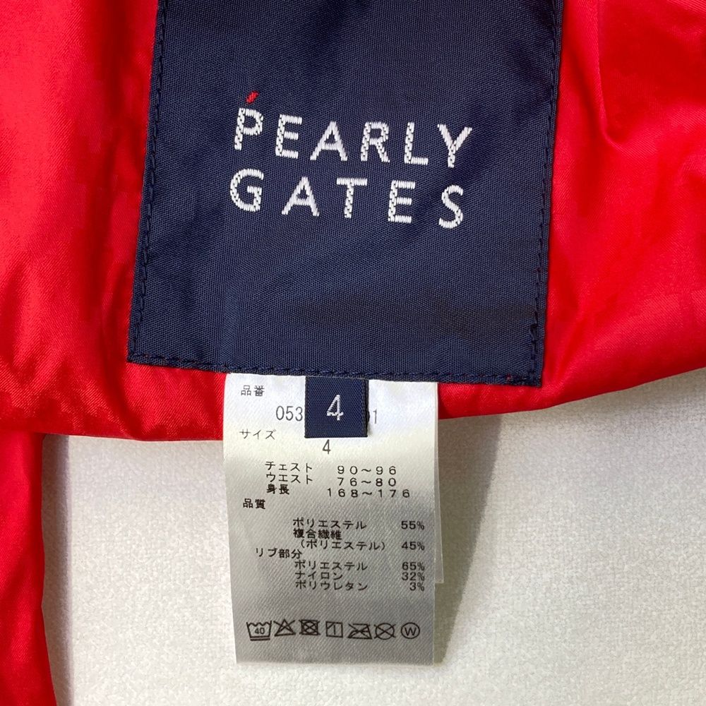 サイズ：4 PEARLY GATES パーリーゲイツ  ジップジャケット ハート 総柄 レッド系 [240101488324] ゴルフウェア メンズ ストスト サイズ：4 PEARLY GATES パーリーゲイツ ジップジャケット