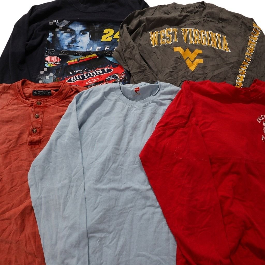 US 古着　長袖　まとめ売り 古着卸 まとめ売り カラー 長袖Tシャツ 20枚セット (メンズ M