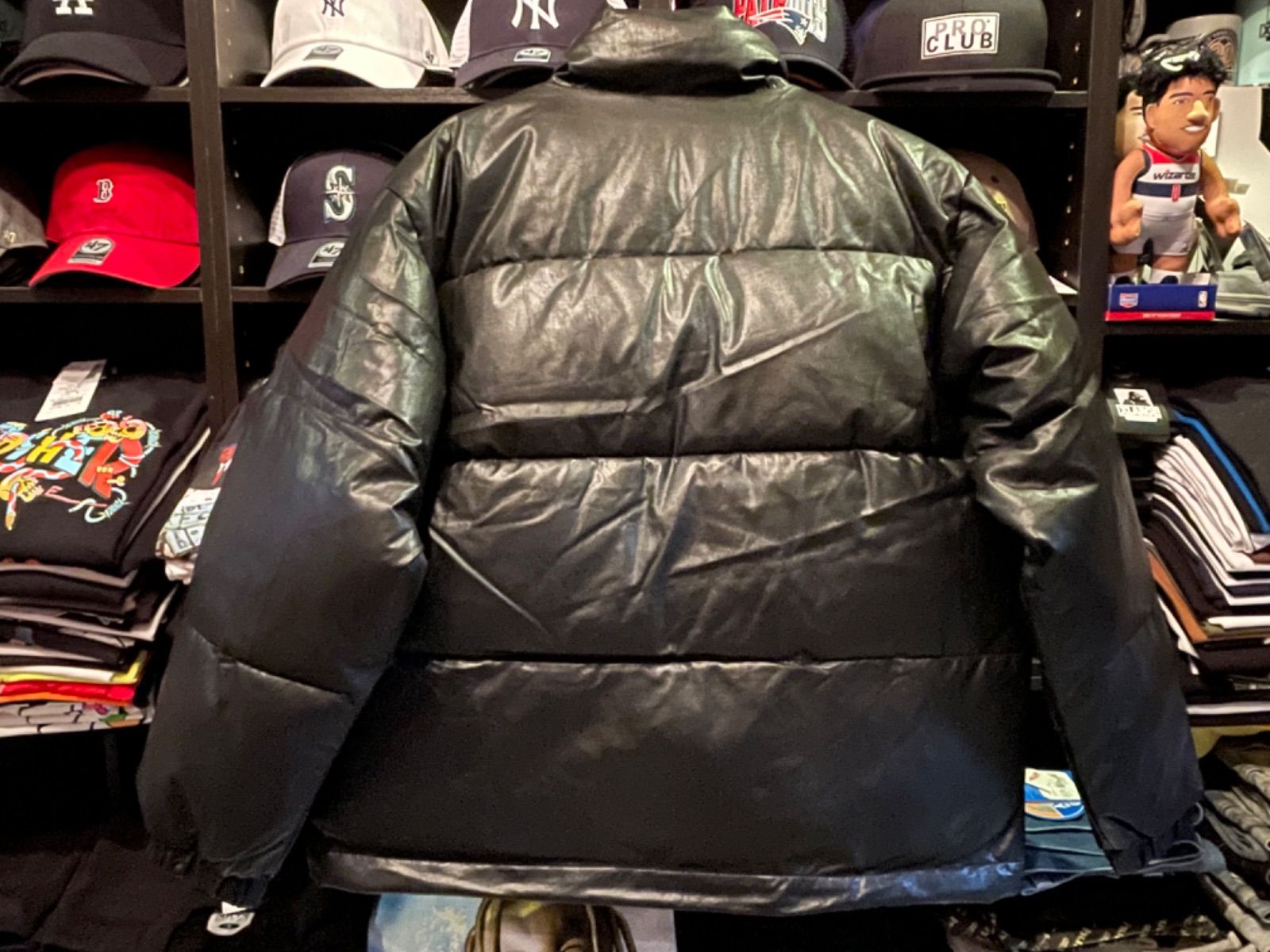 BEN DAVIS ベンデイビス FAUX LEATHER PUFFER JACKET / ワンポイント