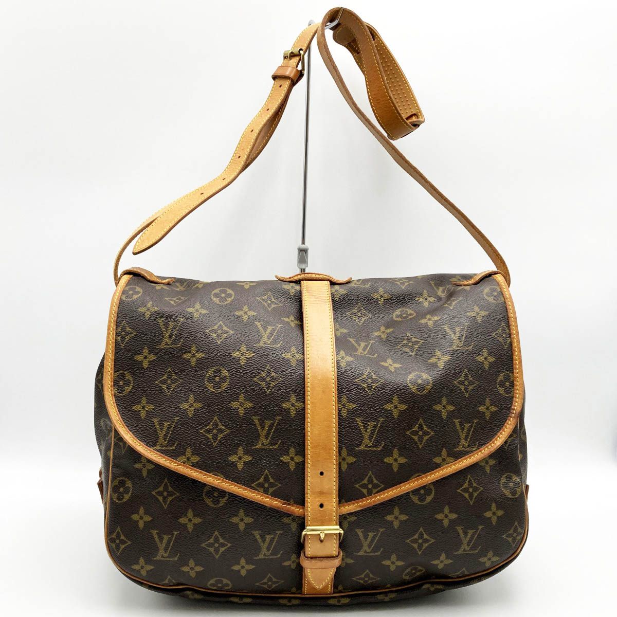 LOUIS VUITTON】 ルイ・ヴィトン ソミュール35 M42254 モノグラム ショルダーバッグ 斜め掛け バッグ ブラウン PVC レディース  ビトン ブランド USED - メルカリ