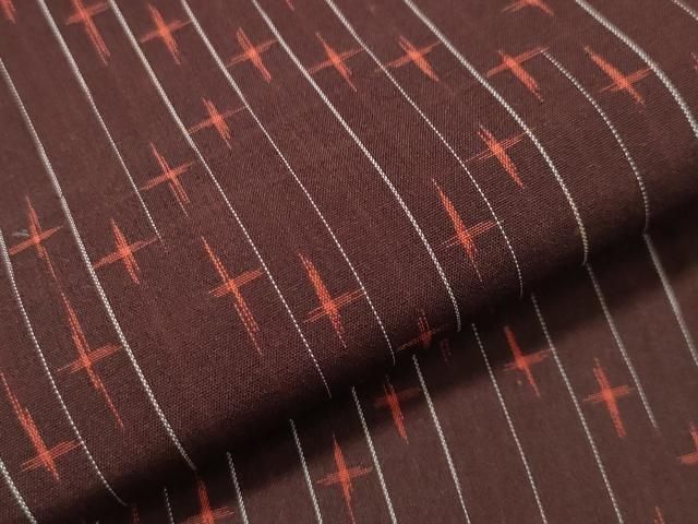 平和屋着物▽上質な紬 単衣 菱吉祥文 正絹 逸品 未使用 CAAT9788gh