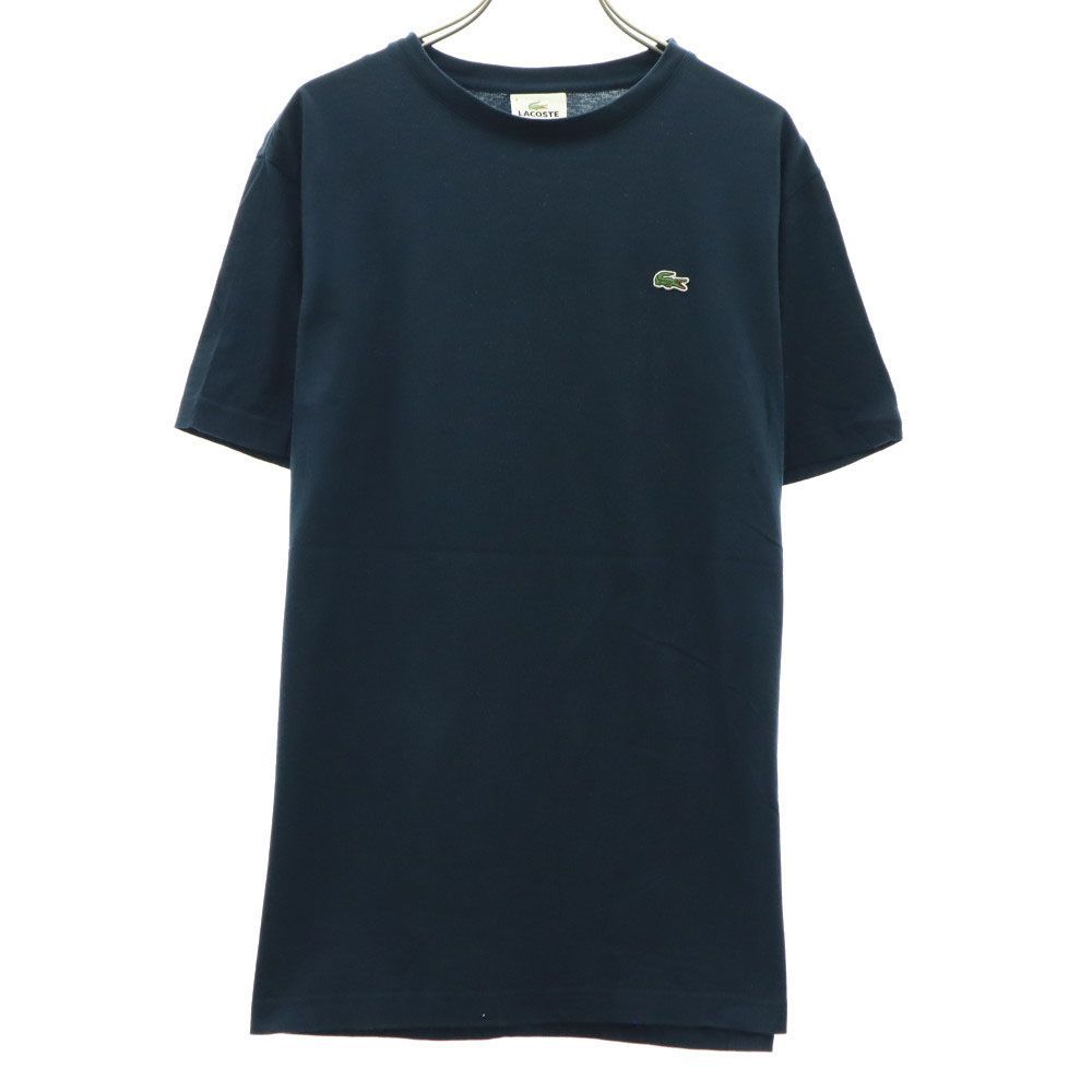 ラコステ ワンポイント 半袖 Tシャツ 4 ネイビー LACOSTE ロゴ刺繍 メンズ 古着 【240512】