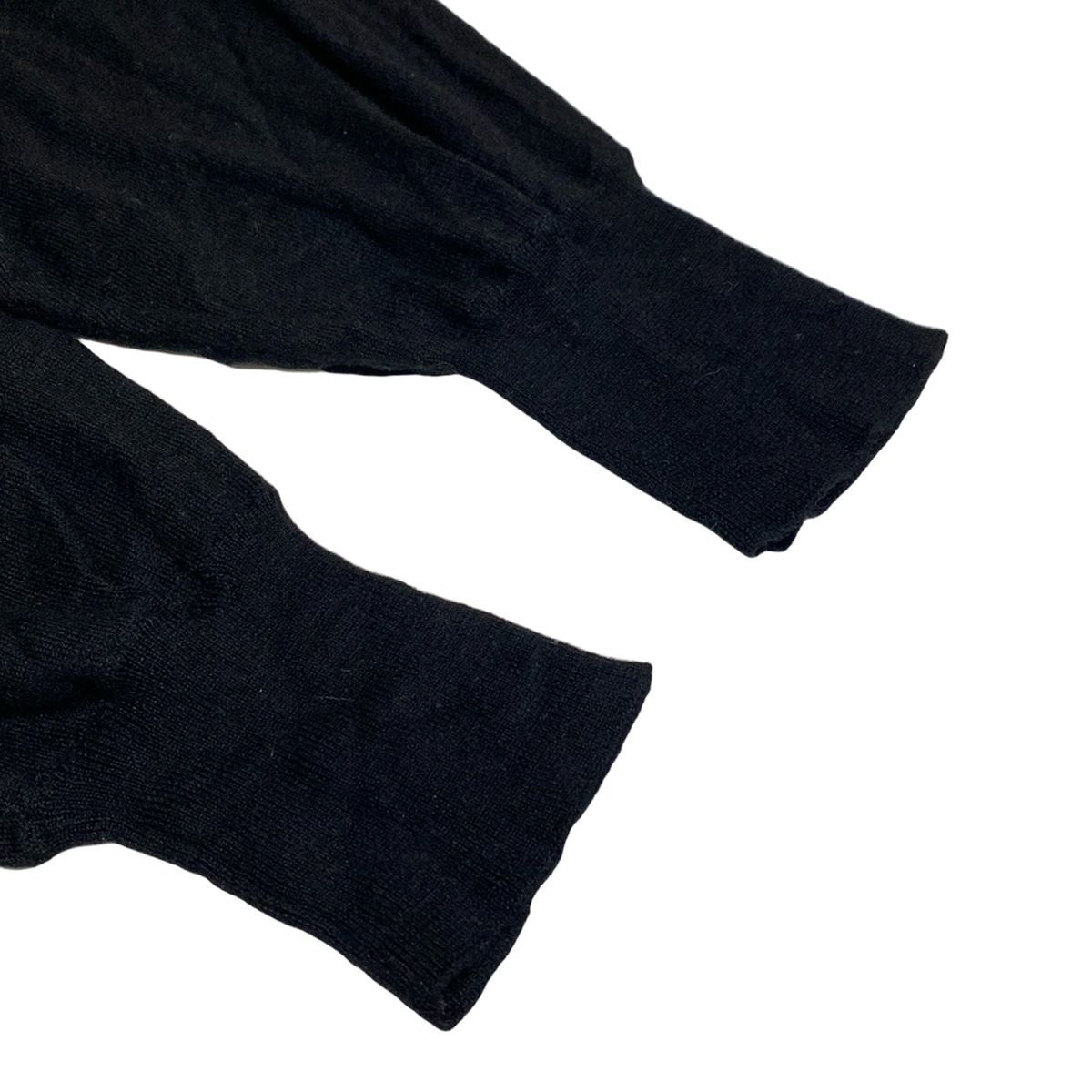 ランバンクルーネックセーター サイズ38黒 LANVIN en Bleu(ランバンオンブルー) 七分袖セーター サイズ38 M