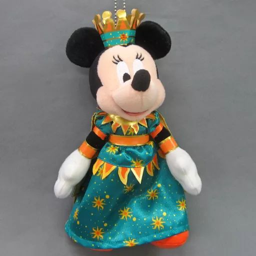 ぬいぐるみ　[タグ有・美品] ミニーマウス(グリーン/太陽) ぬいぐるみバッジ 「ミニー・オー!ミニー」 東京ディズニーランド限定 中古】ぬいぐるみ ミニーマウス(グリーン/太陽/フィナーレ