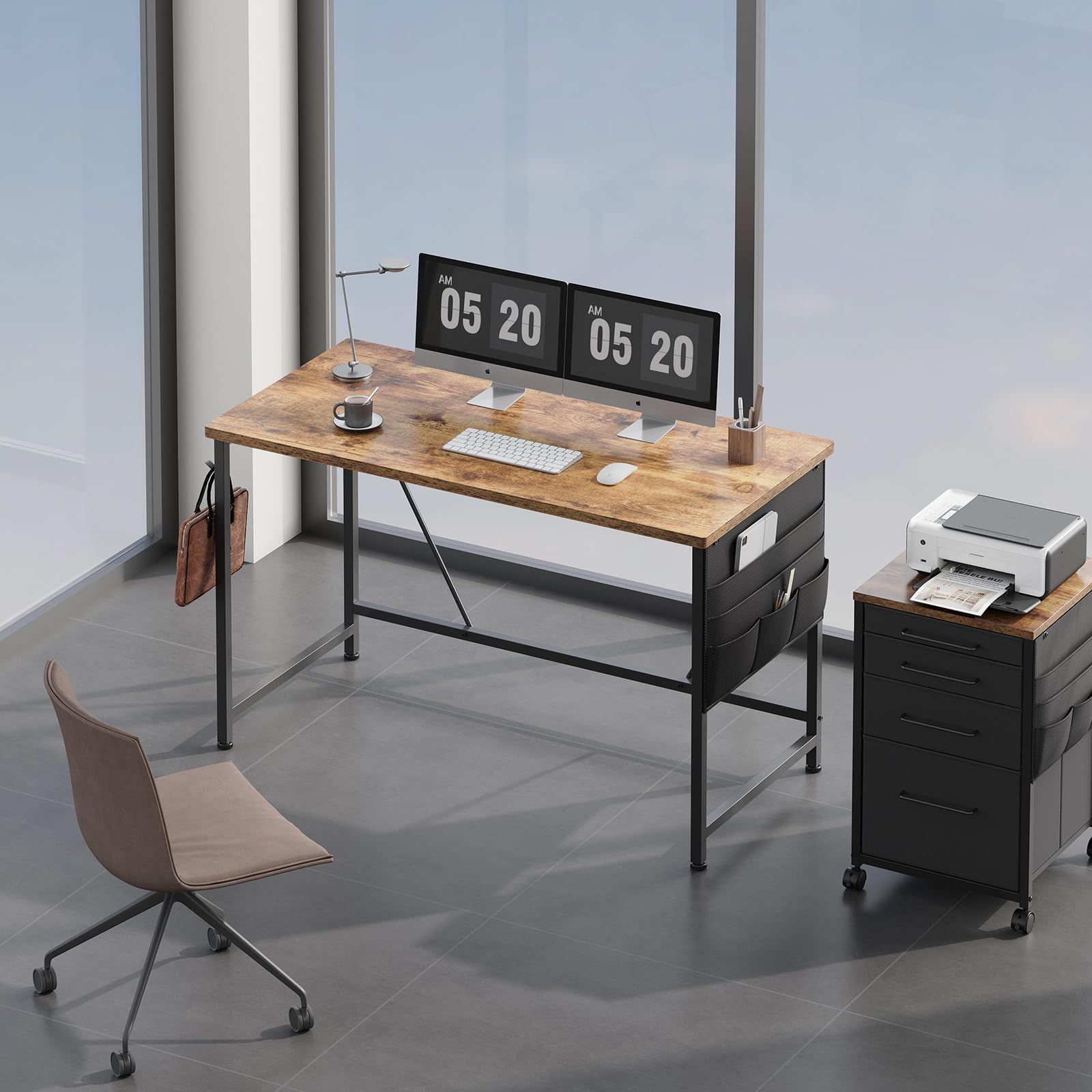 収納袋付き勉強机