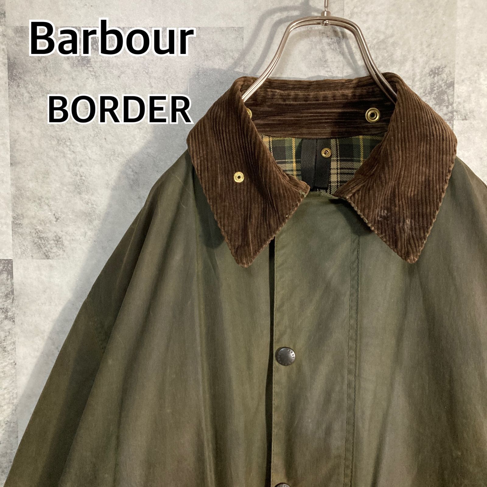 英国製 90's Barbour バブアー オイルドジャケット BORDER セージ 40