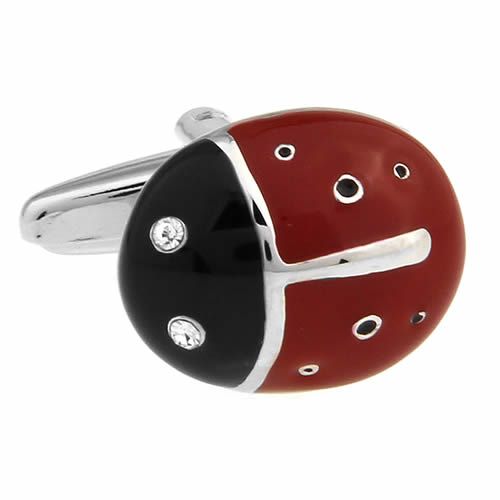 カフス カフスボタン テントウムシ てんとう虫 クリスタル カフリンクス