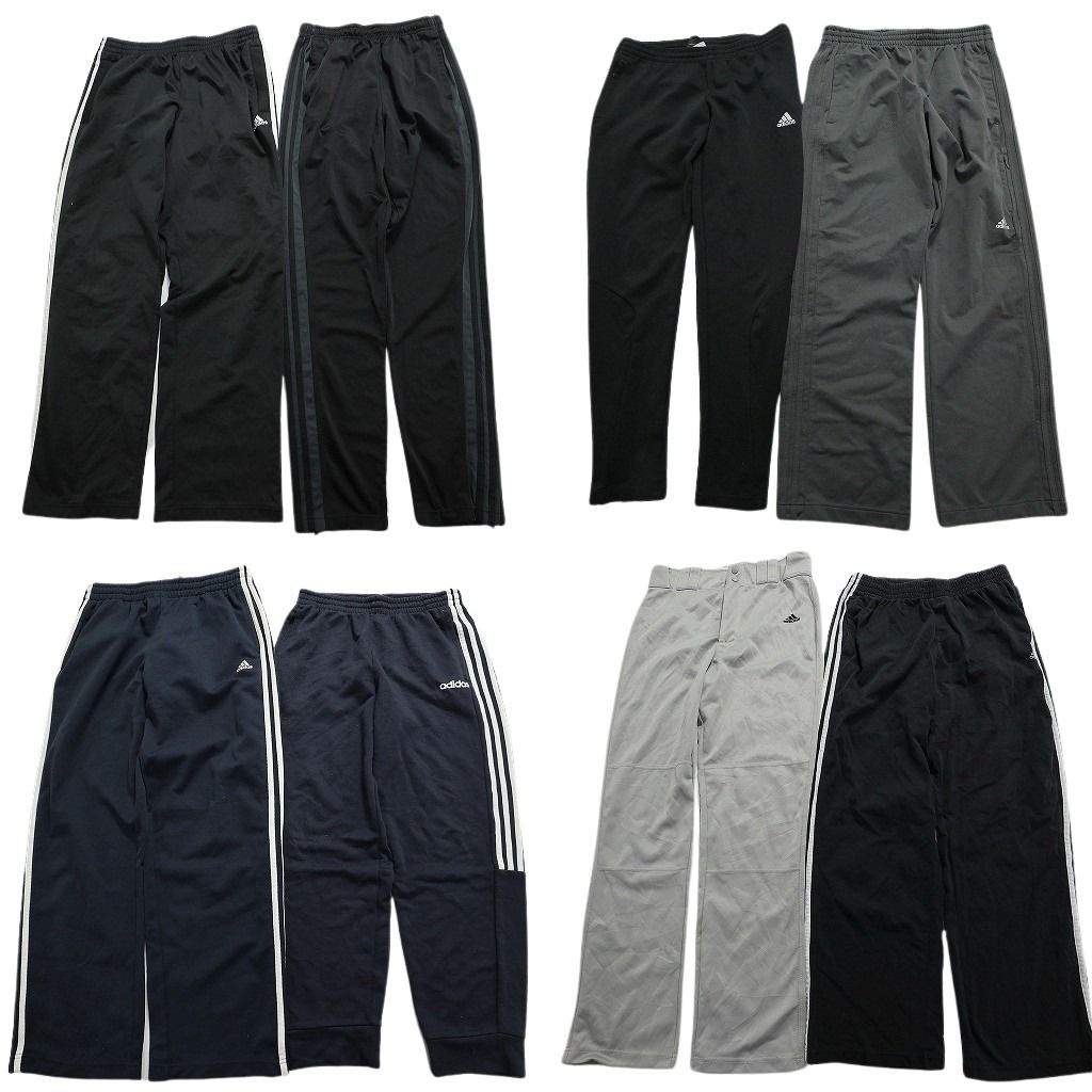 古着卸 まとめ売り アディダス ジャージ パンツ 8枚セット (メンズ M ) ブラック ネイビー グレー MT8955