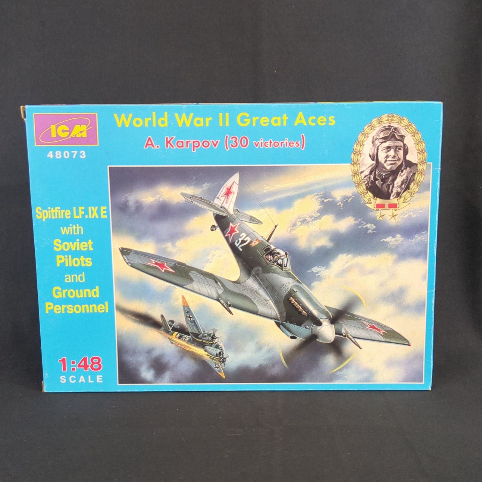 輸入キット 残僅少 ICM 48073 1|48 A.Karpov 30 victories スピットファイア LF IX E 偉大なエース - A.カルポフ