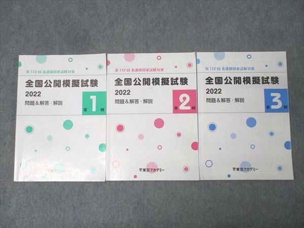 看護師国家試験　全国公開模擬試験 2024 1・2・3巻セット 看護師国家試験 模擬試験 2024年 第1回 東京アカデミー - メルカリ