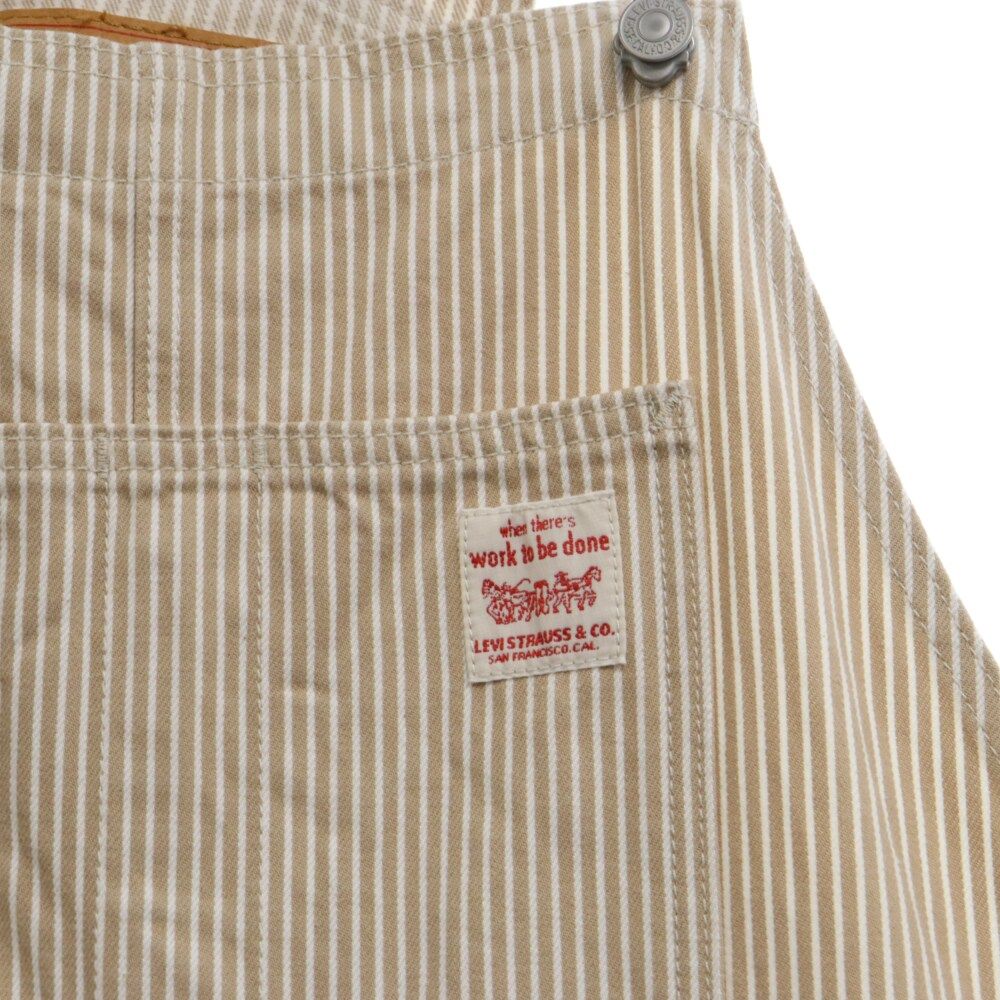 Levi's オーバーオール サイズL ストライプ　【新品・未使用】　ベージュ Levi's (リーバイス) Striped Overalls ストライプ