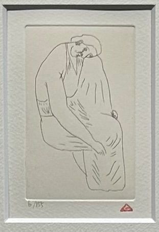 額付 真作 有元利夫 雲の誕生 より NO.8 銅版画 6|155 2002年 版画 印 額装品