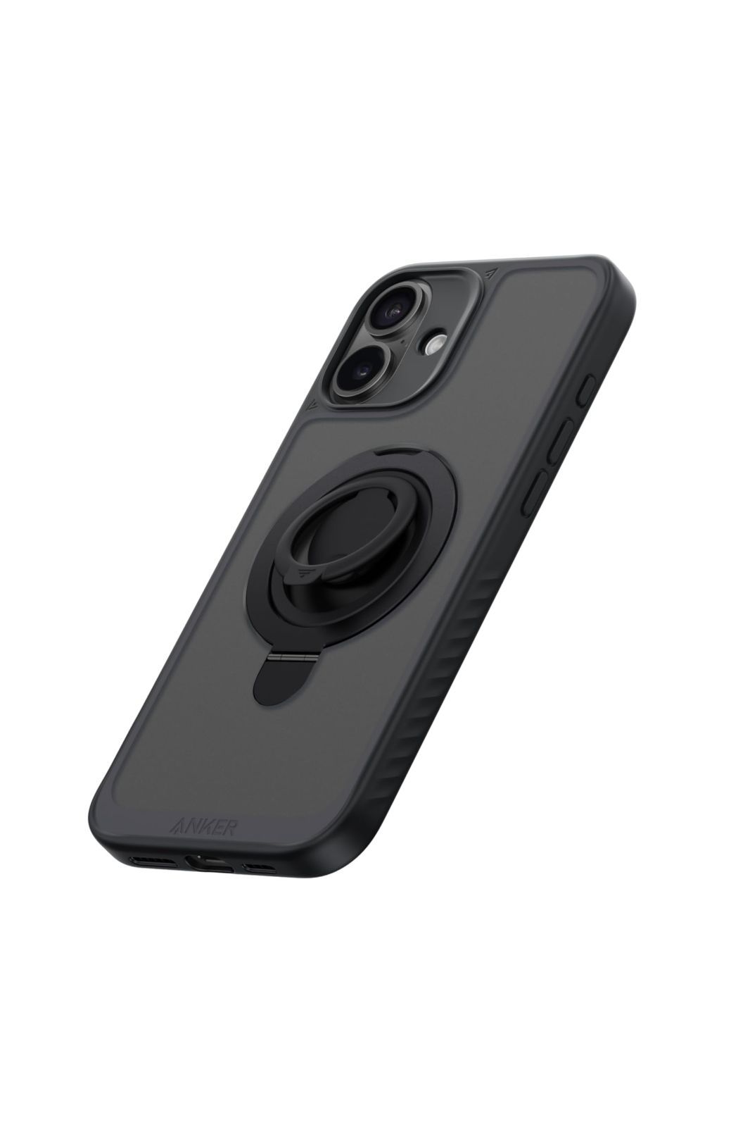 新品 Anker MagGo Magnetic Case (2-in-1 360シリコンリング iPhone 16用) ブラック MagSafe対応 リングスタンド付き スマホケース/落下保護/耐衝撃/高耐久性/黄ばみなし/米軍MIL規格/ワイヤレス充電対