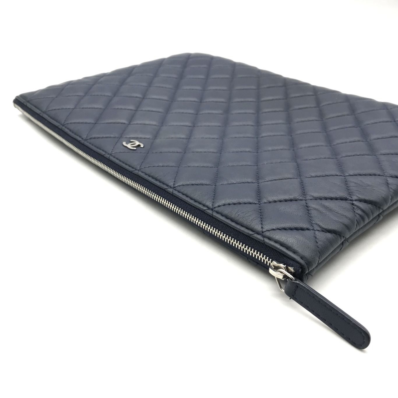 美品 CHANEL シャネル マトラッセ ラムスキン ココマーク クラッチ 