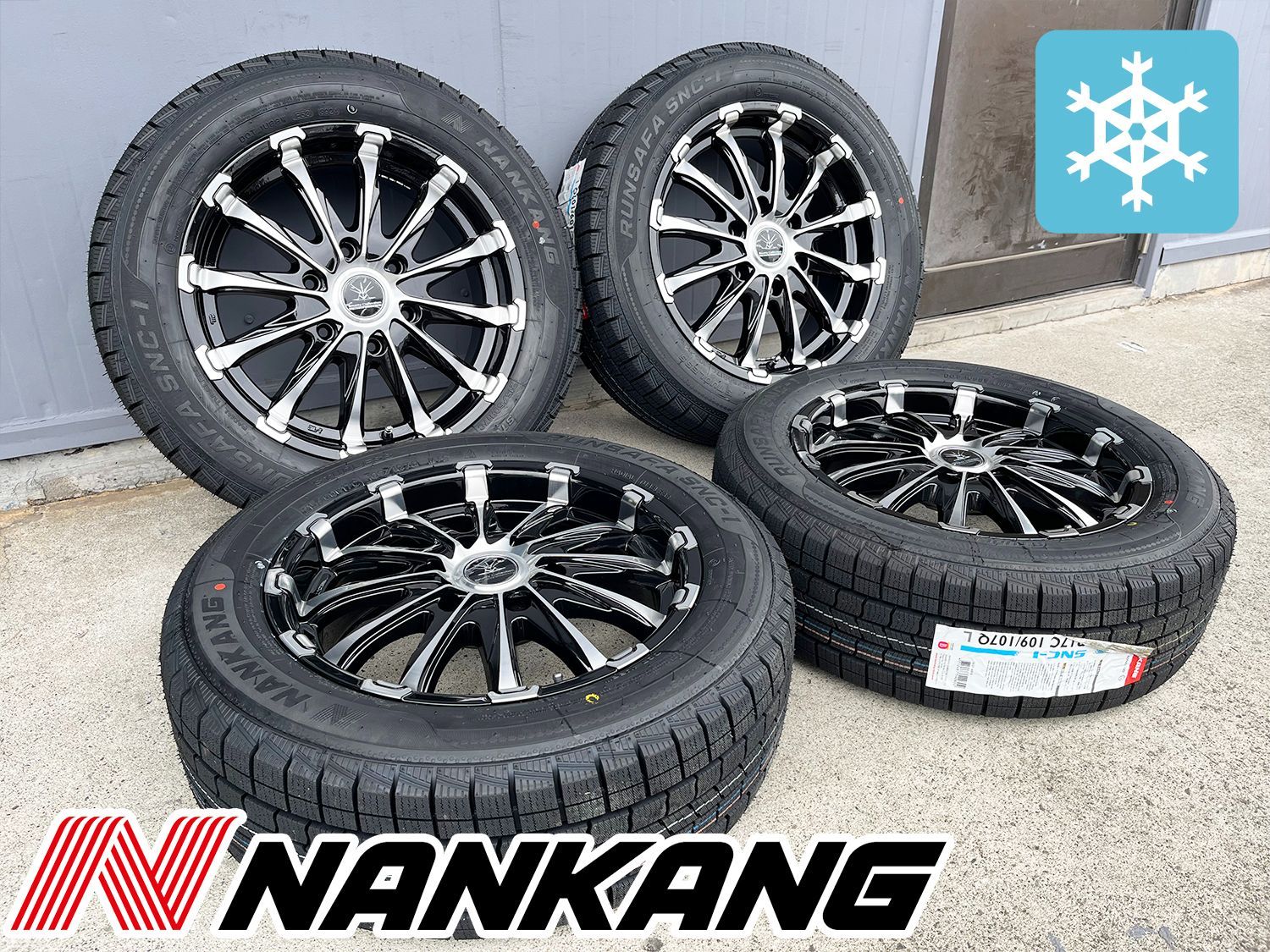 17インチスタッドレス【トヨタ】ハイエース200系 タイヤホイール 新品 4本 BD12 NANKANG SNC-1 215/60R17C