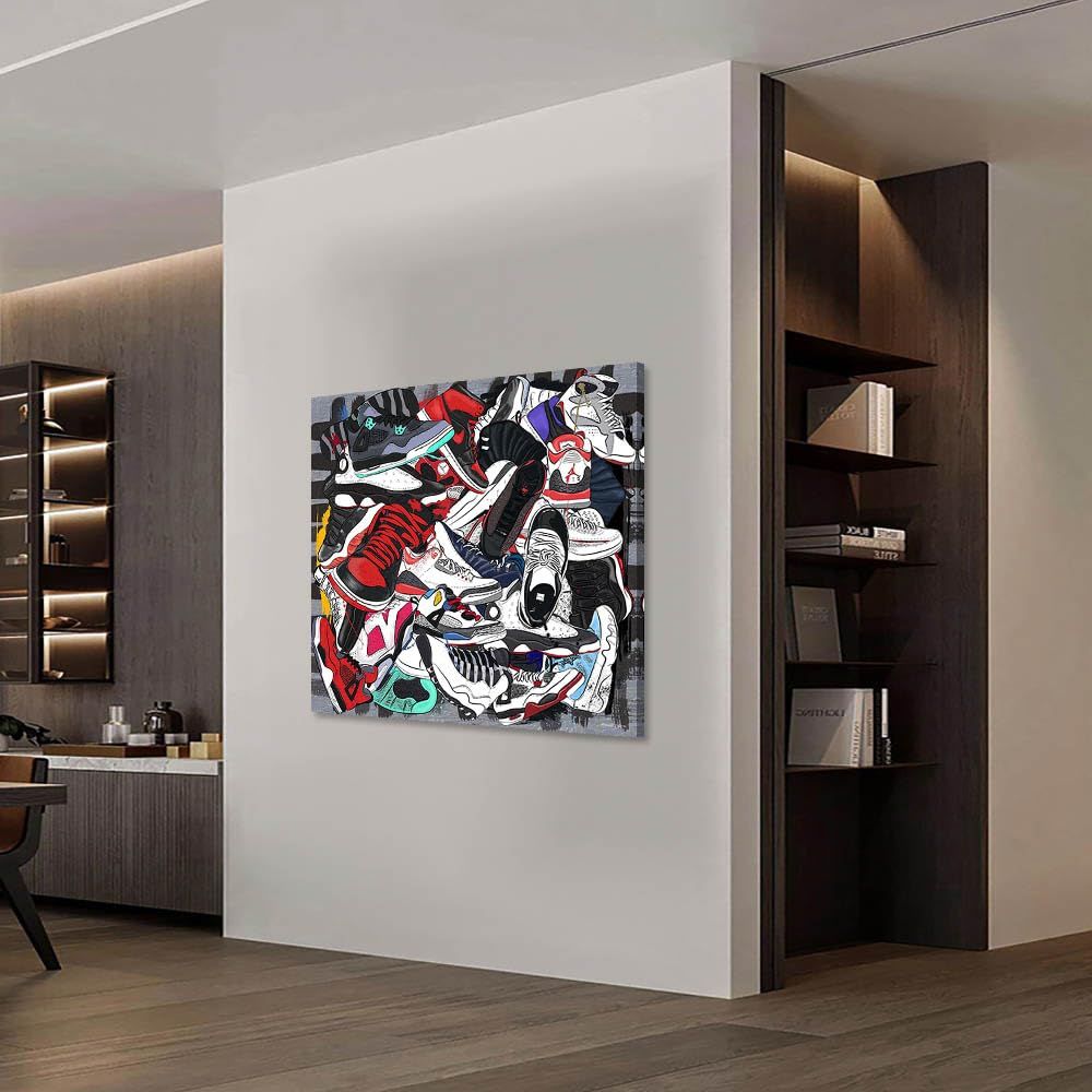 迅速発送】アートパネル スニーカー ストリート グラフティ W40cm