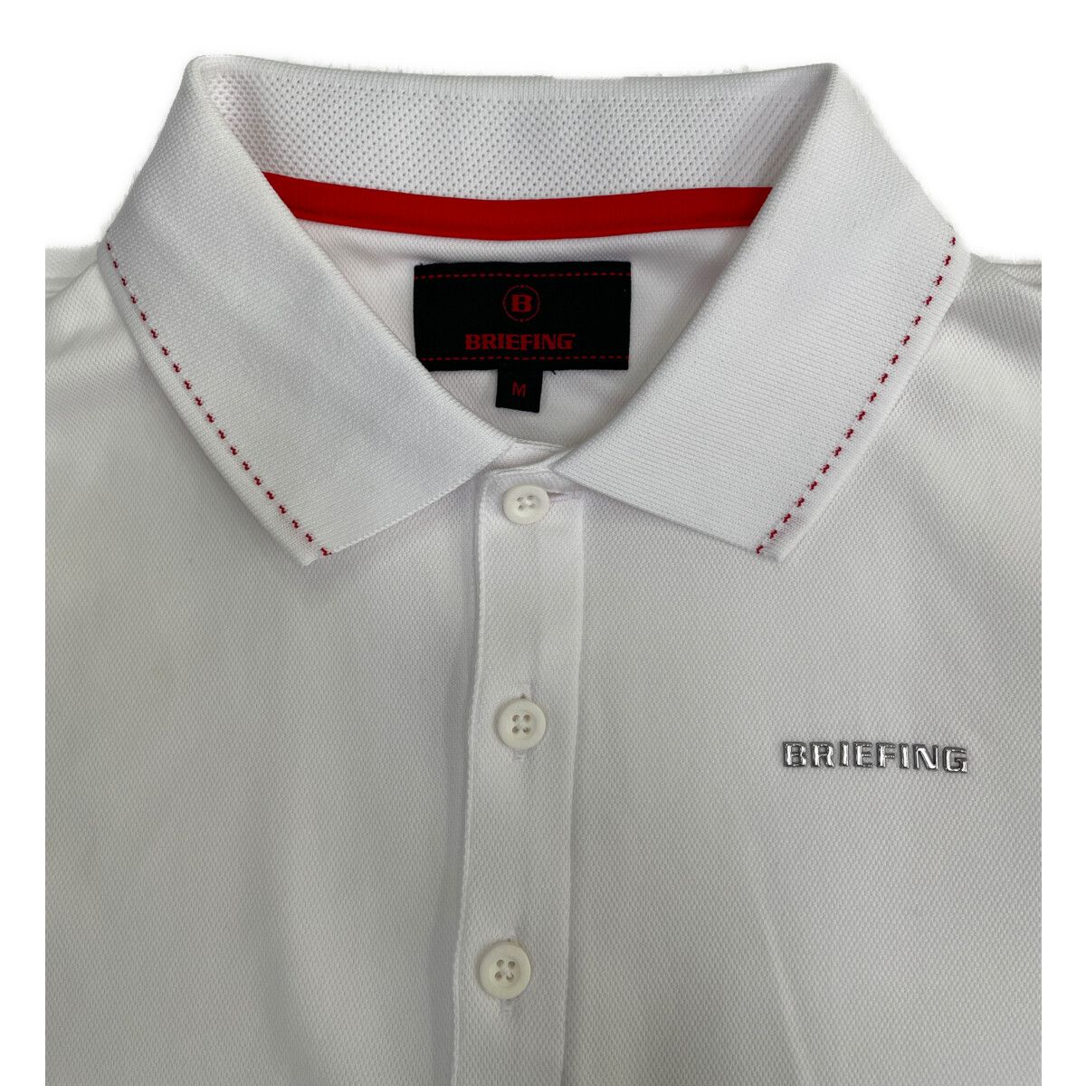中古 メンズ ブリーフィング BRIEFING 半袖ポロシャツ M 白
