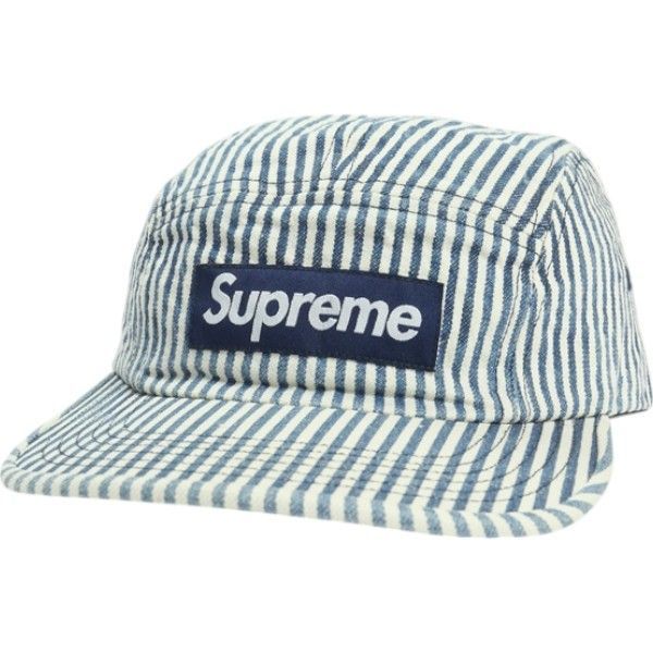 Size フリー SUPREME シュプリーム 18SS Denim Camp Cap Indigo Stripe キャンプキャップ 青 -良い 20818781