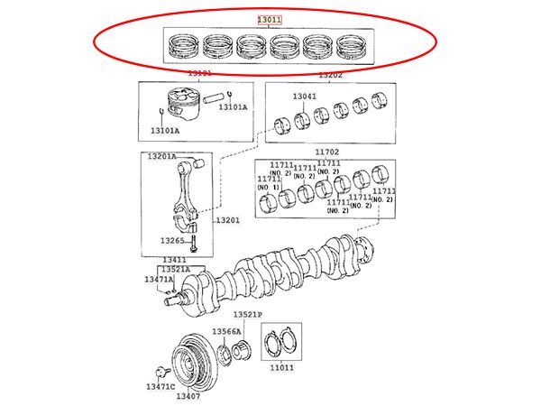 トヨタ 純正 スープラ アリスト JZX100 ピストン リング セット Supra  