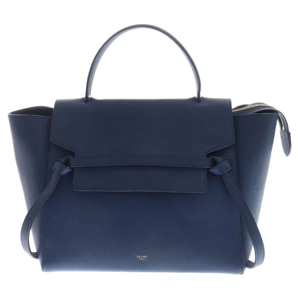 CELINE セリーヌ 2WAY カーフスキン フラップベルトショルダーバッグ ハンドバッグ ブルー レディース 176103ZVA.07DS