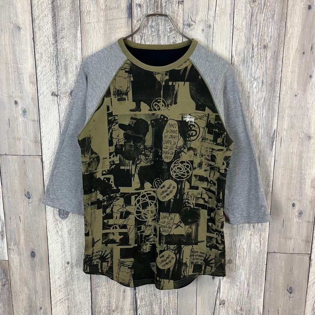 STUSSY × FUTURA stussy futura コラボ リバーシブル 7分袖 Tシャツ M