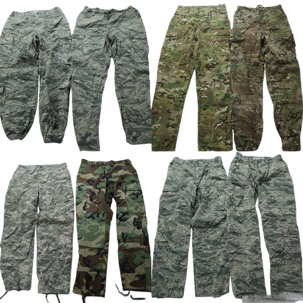 古着卸 まとめ売り 米軍実物 フィールドパンツ ミリタリー 8枚セット (メンズ M /36 ) ウッドランド デジタルタイガー マルチカモ MW3064