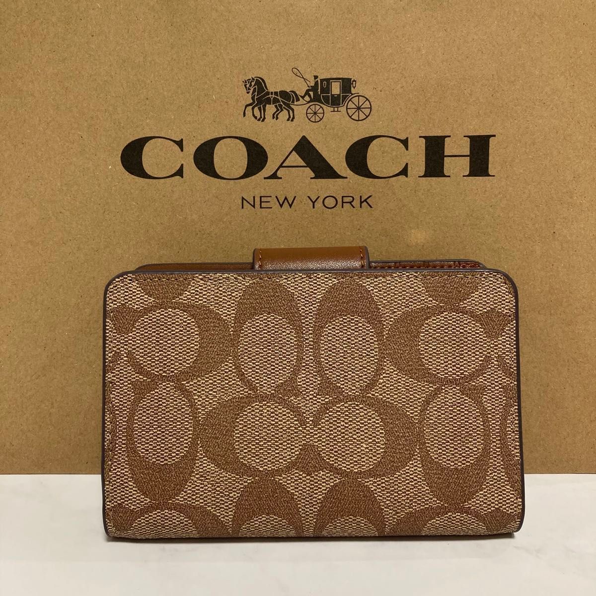 新品 COACH 長財布 コーチ 二つ折り財布 レディース メンズ ブラック ブラウン シグネチャー - メルカリ